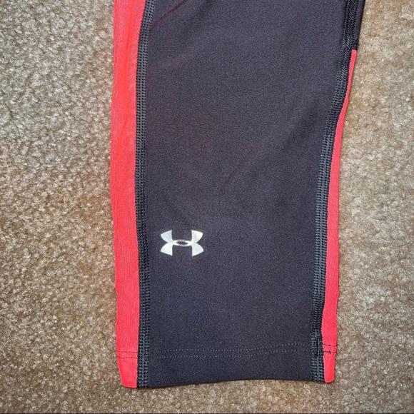 Under Armour Leggings Small - Dark Gray/Charcoal & Coral Mesh - Picture 6 of 6